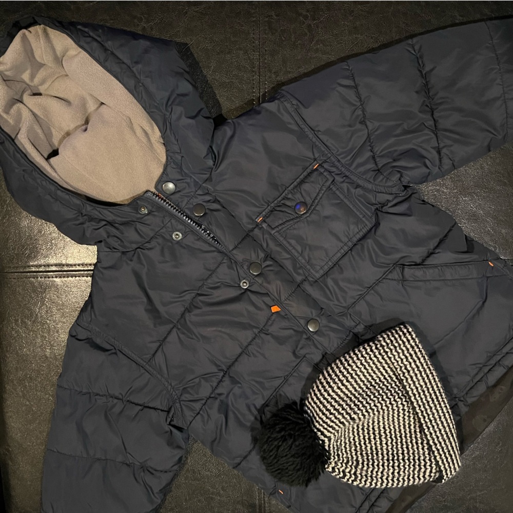 Navy Toddler Coat + Hat